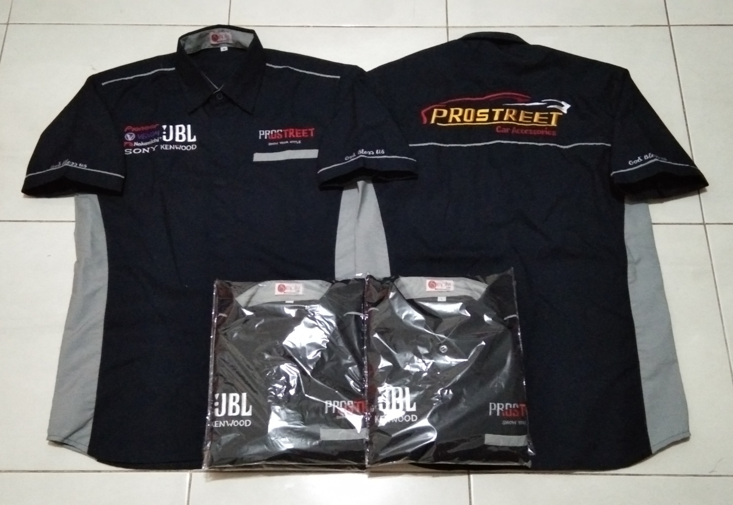 kemeja kerja prostreet car accessories pioneer venom nakamichi sony kenwood jbl biru navy abu muda bordir